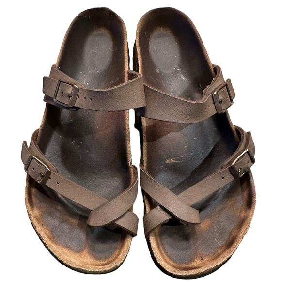 Birkenstock Women’s 39 (8.5/9) Brown Mayari Slip On Sandals - Picture 7 of 8